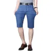 Jeans masculins 2023 Été Stretch Short Fashion Casual Slim Fit Fit de haute qualité Shorts de jean Male Vêtements de marque masculine