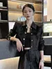 メンズフーディーズスウェットシャツ韓国の女性の金属バックル不規則なサテンジャケットクロップトップメスの黒い太陽保護服コートオールマッチされたジャケット230810