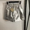 Women PU Leather Shorts Fashion Embossed Designer Short Pants Summer High Waist Pants