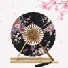 Prodotti in stile cinese Nuovo stile Sakura Fiore Tasca pieghevole Ventaglio a mano Cerchio rotondo Decorazione per festa di nozze Regalo Ventilatore di bambù per mulino a vento Decorazioni per la casa