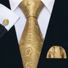 Pescoço laços de ouro Men tie gravata Paisley Silk Tie Pocket Square Box Sett Barry.wang Luxury Designer Pesh Neck Tie for Men Gravat Wedding BB-5150 230811