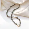 Подвески Lii ji Natural Labradorite Американский 14K Золотой ожерелье, украшения ручной работы ручной работы