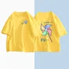 Tenues assorties pour la famille T-shirt en coton imprimé moulin à vent d'été mère fille hauts tenues assorties pour la famille T-shirts pour la famille pour enfants T-shirts pour adultes vêtements