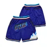 Shorts per esterni Shorts Basketball Utah Four Pocket Cruscing ricami di alta qualità Shorts Outdoor Shorts Pantaloni da spiaggia Pants Purple Elastic 230811