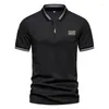 Men's Polos 4 Colors!2023 Summer Standing Neck T-shirts High Quality Slim Fit Tees Street Short Sleeve Outdoor Sports T-shirt