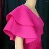 Plus Size Dresses Elegant Women Party Dress Crazy Pink Ruffled Birthday With Tassel 2023 Female Prom Dance Vestido