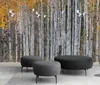 Wallpapers CJSIR Silk Cloth Wallpaper Abstract Hand Painted Birch Forest TV Sofa Background Wall Papel De Parede 3d Home Decor