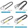 Rock Protection 25KN Protective Safety Belt Elastic Buffer Sling Belt With Carabiner Snap Hook Aerial Work Climb Wearable Anti Fall Off Rope HKD230810