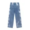 Uncledonjm tie tinted maschi jeans harajuku marchio di moda hip-hop cool pantaloni da strada motociclista jeans275u