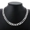 Kedjor 925 Sterling Silver Classic Cuban 12mm Chain Halsband för män 18-30 tum Charm Fashion Jewelry Party Wedding