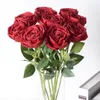 Decorative Flowers 10PCS Single Roses Bridal Hand Bouquet Home Wedding Christmas Decoration Silk Artificial Flower Material Wholesale