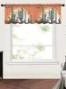 Curtain Cactus Desert Sunset Sheer Curtains For Kitchen Cafe Half Short Tulle Window Valance Home Decor