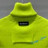 Maglioni femminili vetement maglione uomini uomini donne casual moda stretto mantieni caldi fluorescenti a colore verde solido a colori back back golvi vtm felpe 230811 230811