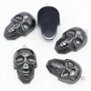 Hänge halsband 5st Nature Stone Hematite Skull Hip Hop Punk Bead Fashion Charm Metal Diy Halsband Kvinnor Män som gör smycken Tillbehör