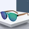 Sonnenbrille Vintage hölzerne polarisierte Reisnagel Ovaler Rahmen Luxus reisender Mann Brille Fischerei Trend