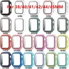 360フルスクリーンプロテクターケースIWATCH 49mm 38mm 40mm 41mm 42mm 44mm 45mmバンパーフレームPCハードケースIWATCHシリーズ6の強化ガラスフィルム5/4/3/2/1カバー