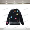 Xinxinbuy Men Women Designer Sweatshirt Hoodie Paris Tie Dye Letter Graffiti Sweater Grijs blauw Zwart Wit S-2xl