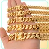 81012141618mm 1830 cala Miami Cuban Link Złota łańcuch Hip Hop biżuteria grube naszyjnik ze stali nierdzewnej7768543