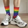 Erkek Çorap Moda Erkek Sahte Glitter Gökkuşağı Gurur Bayrağı Elbise Unisex Sıcak Rahat 3D Baskı LGBT Eşcinsel Lezbiyen Mürettebat