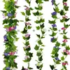 Decorative Flowers 4pcs Artificial Morning Glory Vine For Flower Arrangem Plant Wall Wedding Arch Party Home Garden Al Office Bar