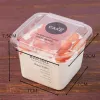 Clear Cake Box Transparent Square Mousse Plastic Cupcake Boxes With Lid Yoghourt Pudding Wedding Party Supplies i0811