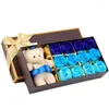 Fleurs décoratives 12pcs Soap artificiel Rose Bear Box cadeau Valentin Romantic Wedding Party For Girlfriend Wife Mother présente