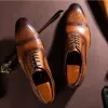 Toe Lacet Up Point Oxford Cowhide Casual Leather Spring and Automne Men Business Formal Party Men's Brogue 1AA21 1296