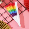 Produkte im chinesischen Stil Regenbogen Handheld falten Fan Spanische Tanzperformance Home Dekoration Handwerk Geschenk Hochzeitstanz Hand Fan für Gay Pride Partys R230810