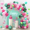 Guirlande de ballons tropicaux hawaïens, décoration d'anniversaire, décor d'été pour enfants, réception-cadeau pour bébé