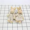 Plush Keychains 2pc schattige Bunny Plush Doll Floral Burlap Teddy Bear Keychain Girl Kawaii Animal Gevulde speelgoed paar sleutelhanger hanger hoge kwaliteit 230811