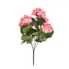 Декоративные цветы 1 пучки искусственных герани -красных розовых растений растений цветочные цветы высокое качество