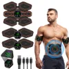 Core Abdominal Trainers EMS Abdominal Muscle Stimulator Trainer USB Connect Abs Fitness Equipment Training Gear Muscles Electrostimulator Toner Massage 230811