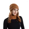 Berets Winter Mützen Snood Sets Stricker Wollkappe Unisex lässig im Freien winddichte weiche Schalhut Männer Balaclava für Frauen