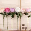 装飾的な花2PC人工オースティンローズしっとりと感じる花の高品質のブライダルウェディングブーケ装飾ホームパーティーディスプレイフロー