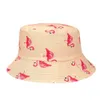 Шляпа шляпы широких краев ковша hats Unisex 4 Цветная печать Flamingo Buckte Hat для мужчин Женщины праздничные ветровые пляжи на открытом воздухе складной панамы рыбак Cap F199 HKD230810