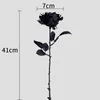 Decorative Flowers 10Pcs Halloween Black Artificial Flower Rose Bouquet For DIY Wedding Party Home Christmas Room Decor Peony Fake