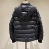 Zipper Letter Mens Down Jacket Arm Badge Hooded puffer jacket Winter Warm coat Size 1--5