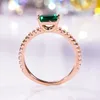 Cluster Rings 1 Emerald Cut Moissanite Rose Gold Ring With Certificate 925 Sterling Silver Plated Fine Jewelry For Women