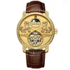 ساعة معصم كيرين ديل أزياء التصميم الملكي أوتوماتيكي الرجال الساعات الأعلى من الذك