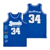 SL 23 Michael Jor Dan Laney High School College Basket Jersey White Blue Yellow Size S-XXL