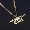 Hänghalsband m kubansk kedjenamn bokstäver anpassad typskylt charm för män kvinnor hip hop smycken rostfritt stål gåva 230811