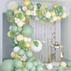 Guirlande de ballons verts de décoration, ballons de Jungle, décor d'anniversaire, fête prénatale pour enfants, mariage sauvage