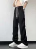 Mens Pants Streetwear Baggy Parachute Designer Casual Wide Leg FullLength Sapled Trousers Man Fashion Ice Silk 230810