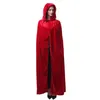 ROLECOS adulte sorcière longue violet vert rouge noir Halloween Capes capuche et Capes Costumes d'halloween pour femmes hommes