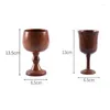 Wine Glasses Handmade Natural Spruce Wood Goblet Cup Environmental Classical Glass Round Red Teapcup Solid Wooden Goblets Drinkware