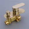 Brass Bathroom Shower Set Rianfall Shower Head Shower Faucet System Wall Mounted Shower Arm Mixer Water Sets Brushed Gold