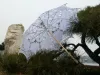 Parasol nuptial de coton coloré fait à la main basseurgle de lacerie parapluie du soleil élégant décoration de fête de mariage G0811