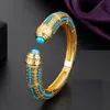 Bangle Zlxgirl African Beads Gold angle jewelry Fashion Women's anniversary jewellery Green Blue Orange Color Bracelet Cuff Bangle 230810