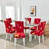 Christmas Chair Cover 6 PCS Set Xmas Chair Cover for Dining Room Spandex Elastic Chair Slipcover housse de chaise