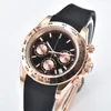 Armbandsur 39mm kvarts Men's Automatic Date Rose Gold Speed ​​Chronograph Sapphire Mirror Sport Waterproof Watch All Steel VK63 Watches